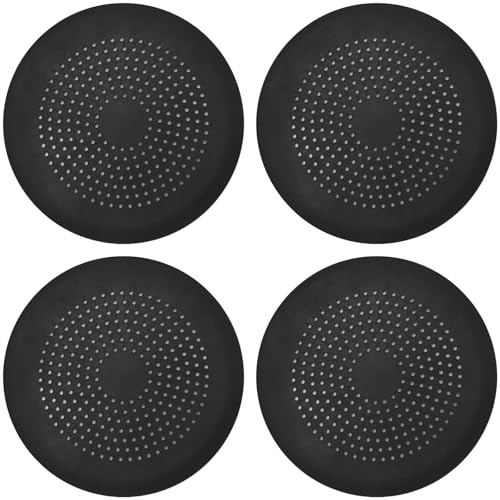 4Pcs Silicone Drain Protector, Black Shower Plughole Cover with Sucker Bath Hair Catcher Hair Stopper Trap Drain Strainers Sink Filter for Kitchen, Bathroom & Bathtub Strong Suction Cups