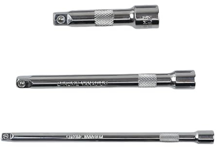 Gissroys 3 Pieces 3/8 Inch or 1/2 Inch Drive Multi-Purpose Stick Ratchet Steps Extension Rod Kits 3 Lengths for Various Applications Automotive Repair Extension Tools