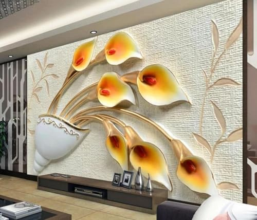 Papel Pintado Pared 3D Papel Tapiz Arenisca De Jarrón De Tulipanes Fotomurales 3D Moderno Dormitorio Murales -KX18063, 450x280cm