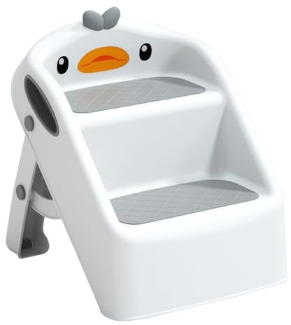 Escabeau pour enfnts – Escabeau pour tout-petit pour lavabo de salle de bain, escabeaau de salle de bain pour tout-petits, escabeu pliable en 2 étapes, escabeeau portable pour enfant, escbeau de sall
