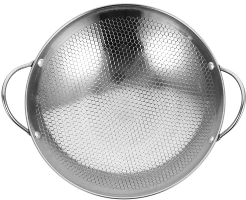 Veemoon Ollas De Cocina De Metal 8 Pulgadas, Sartén Con Asas Dobles De Acero Inoxidable, Antiquemaduras, Para Estofado y Hot Pot Doméstico, Utensilios Para Uso Diario, Sartén Pequeña Para Hogar