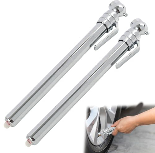 2 Pcs Tire Pressure Gauge Pen, Pencil Tire Pressure Gauge, Stainless Steel Tyre Pressure Pen Portable Air Pressure Measuring Tool with Pocket Clip for Cars Trucks RVs Motorcycles Bicycles Caravans