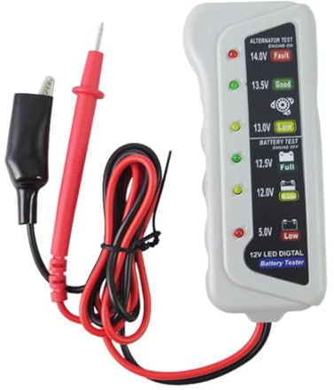 Probador de batería de automóvil - Probador de Carga de 24 cm, Conveniente para medir | de Arranque de Carga con Mango cómodo de tamaño pequeño, analizador de batería automático para Coche, mo