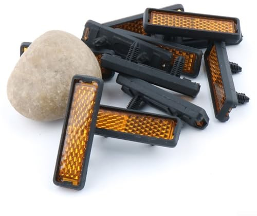4 riflettori per pedali per bicicletta per la sicurezza notturna con struttura in plastica antipioggia e striscia riflettente, per la maggior parte delle bici con fori di montaggio laterali, rosso