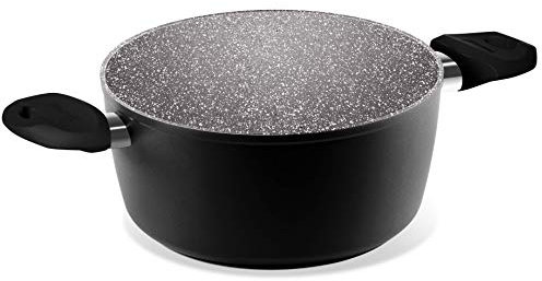 Aeternum, Black Pearl, Casseruola Antiaderente, Adatta a Induzione, Diametro 24 cm, Alluminio, Nera