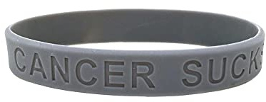 Butler & Grace Cancer Sucks Geschrieben in Englisch Krebs saugt Armband Armbänder Bänder Bewusstsein Schmuck Schmuck Fuck f@ck f Kick Silikon Geschenk für Herren Damen Unisex 202mm