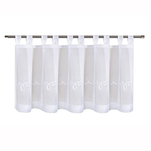 Happy Home Scheibengardine Emmi weiß B/H: 150/50cm transparent Bistrogardine Kurzgardine