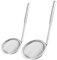 INHEMING 2 Pcs Oil Skimmer Fine Mesh Stainless Steel Oil Spoon Filter Strainer Fryer Skimmer Spoon Kitchen Tools As Shown