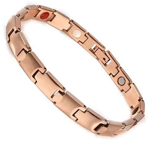 EnerMagiX Magnetische Lymph-Armbänder aus Titanstahl für Damen und Herren, Entgiftungs-Armbänder