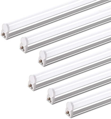 Barrina T5 LED Ceiling Light 4FT, 4000K Cool White 2200lm 20W Led Tube Lights, LED Garage Workshop Lighting, Wall and Ceiling Batten Light Bulb, 6 Pack