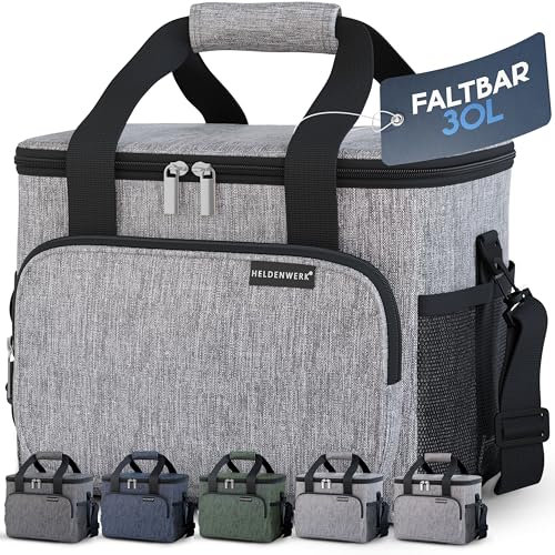 HELDENWERK Kühltasche Groß faltbar - Isolierte Kühlbox Thermotasche auslaufsicher & wasserdicht - Picknick Lunchtasche, Frühstückstasche, Thermo Tasche, Isoliertasche