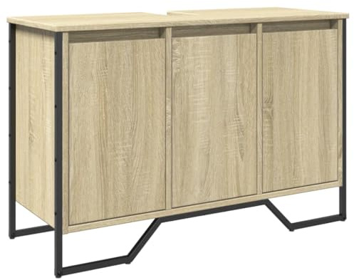 vidaXL Armoire lavabo de Salle de Bain chêne Sonoma 91x35x60 cm, Placard lavabo de Salle de Bain, Meubles de Salle de Bain, Meuble de Rangement sous lavabo