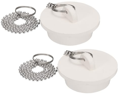 QUARKZMAN 2 STK Abflussstopfen Ø41mm Badewannenstöpsel Waschbeckenstöpsel Gummi Stopfen Abflusssieb Abflussstöpsel Gummistöpsel Küchenspüle Stöpsel für Spülbecken Weiß