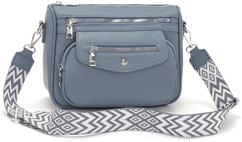 YISUOHOOM 7 Farben Umhängetasche Damen Mittelgroß 2025 Kleine Handtasche Damen Crossbody Bag Blau Schönes Geburtstagsgeschenk für Frauen