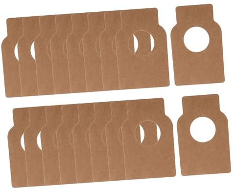 Healifty 50 Piezas Etiquetas de Vino de Papel Kraft Resistente Doble Cara para Bodega Etiquetas Colgantes Marrones para Identificación y Registro de Botellas