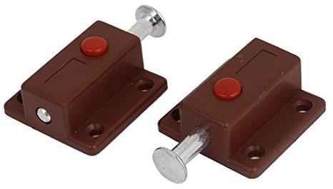 sourcingmap 2pcs Verrou Loquet Bouton Targette Fenêtre bouton poussoir ressort charge automatique porte boulon serrure 26 x 24 mm trou Distance
