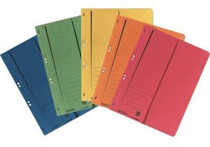 Ösenhefter A4 1/2-Vorderdeckel farbig sortiert 5er Packung