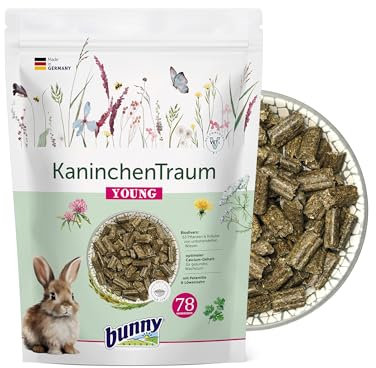 bunnyNature KaninchenTraum Young - Zwergkaninchen Alleinfuttermittel bis zum 6. Lebensmonat - Kaninchen-Futter mit 63 Erlesenen Pflanzen & Kräutern - 1,5kg