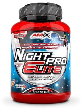AMIX - Proteína Isolada Night Pro Elite - Gran Aporte de Aminoácidos Ramificados - Suplemento para Ganar Masa Muscular - Ideal para Batidos de Proteínas - Sabor Vainilla1 KG
