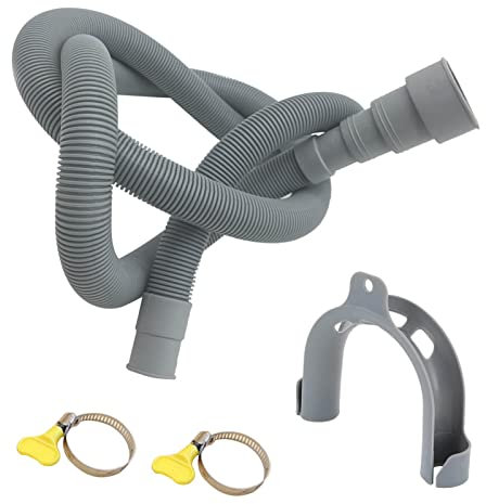 Vigcebit Ablaufschlauch-Kit für Waschmaschine | Austausch des Maschinenablaufschlauchs mit Klemme | Gewellte und Flexible Waschschläuche mit U-förmigem Haken für eine einfache Installation