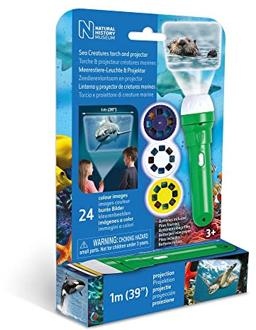Natural History Museum Sea Creatures Torch and Projector,Multicolor,11.5 x 3 x 3 centimeters