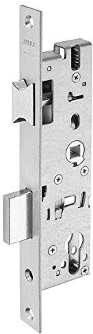 WILKA Rohrrahmen-Schloss 1472 | Dornmaß 30 mm | Entfernung 72 mm | Stulp 245 mm flach Edelstahl | 8 mm Vierkant