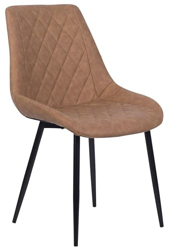 Beliani Zeitlose Stühle im 2er Set aus elegantem Kunstleder braun Maribel