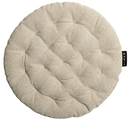 LINUM Pepper Elegantes Rundes Sitzkissen Ø 37cm, 100% Baumwolle, Maschinenwaschbar, Bronzebraun