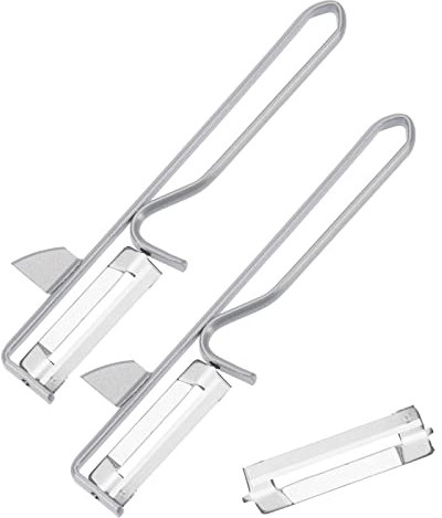 Westmark 2 Peladores universales/pendulares con 1 cuchilla de repuesto, Acero, Acero inoxidable/acero, revestido, plateado, 161022E6