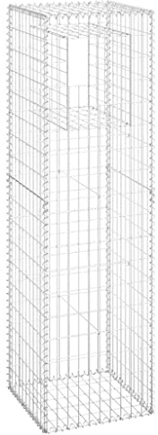 vidaXL Gabionensäule Gabionen Gabione Säule Steingabionen Sichtschutz Steinkorb Drahtkorb Gabionenkorb Terrasse Garten 50x50x180cm Eisen