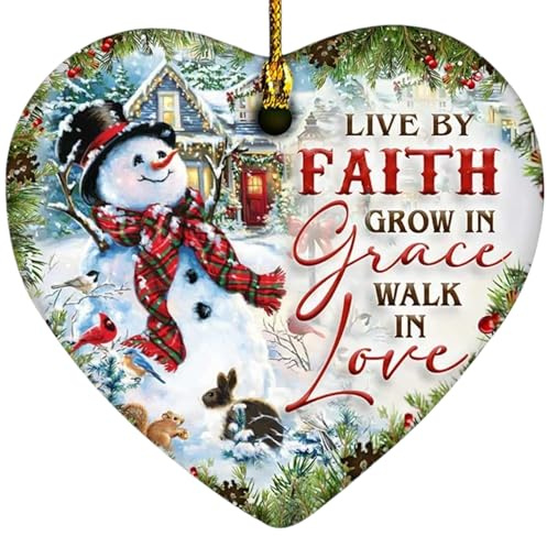 Sportyzen Faith Christmas Ornament 2026 Snowman Live By Faith Gift
