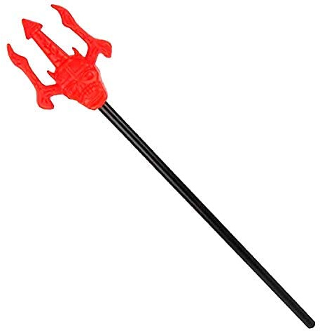 KIRALOVE Tridente Diavolo Teschio Rosso Smontabile 51 cm Halloween Carnevale Feste Idea regalo Festa accessorio costume cosplay demone fuoco giocattolo maschera scenico