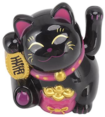 Estatua del Gato de la Suerte, Acentos Chinos de la Decoración del Hogar de la Suerte Figuras Coleccionables Decoración del Gato de la Fortuna del Gato Adorno del Gato del Dinero (sentarse de lado