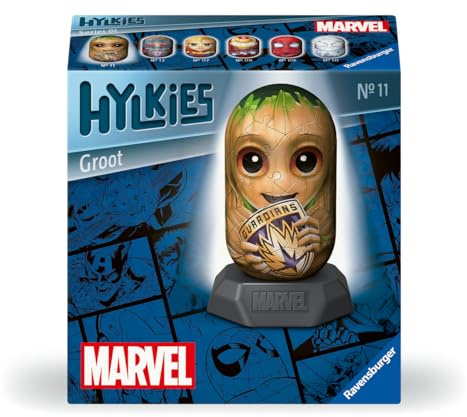 Ravensburger Marvel Hylkies Figures Groot - Collectable Toys and Gifts for Kids and Adults Age 6 Years Up - 3D Jigsaw Puzzles - Guardians of The Galaxy