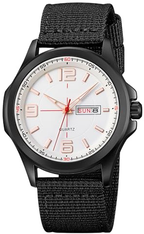 Findtime Men's Waterproof Sports Watch With 255mm Nylon Strap - Analog Black Timepiece