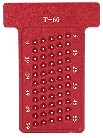 T Type Scriber Aluminum Alloy Ruler Hole Gauge Carpenter Marking Tool, Auxiliary Scribing Tool, Suitable for Woodworking and Amateurs (Red)
