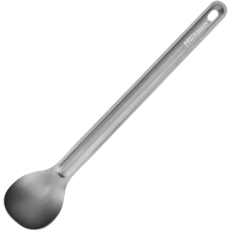 Titanium Long Handle Spoon Ultra Lighweight Camping Outdoor Cookware Utensils Light Weight Titanium Tableware Picnic Hiking Utensils Outdoor EDC Travel Supplies