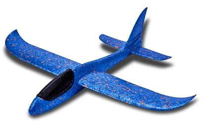 Leftfield Toys Foam Flyerz - 48cm Foam Glider Plane - Blue - Throwing Airplane Toy - Outdoor Fun - Lightweight and Easy-to-Assemble - Hand Launch Glider - For Kids and Adults