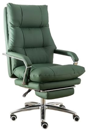 xiuling4568 Arbeitsstuhl Luxuriöser Bürostuhl, ergonomischer Computerstuhl mit Liegefunktion, bequemer Sofastuhl for die Mittagspause, kann angehoben und gedreht Werden Office Chair(Green)