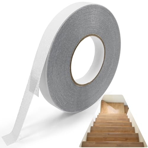Antirutsch Klebeband 2cm x 20m, Anti Rutsch Streifen Selbstklebend, Wasserdicht, für Antirutschmatte Treppe Innen- & Außenbereich, Schützt Vor Stürzen Bei Kindern, Älteren & Haustieren Transparent