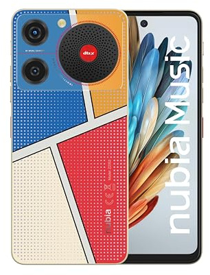 ZTE nubia Music Pop Art - Smartphone Android 13 con Display da 6.6 HD+, Fotocamera 50MP, Batteria 5000mAh, 4GB RAM e 128GB ROM, Display 90Hz, 2 Ingressi Jack, Design Pop Art, Audio Immersivo