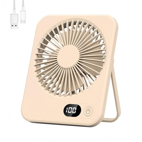 HenfuME Ventiladors Mesa,Ventiladores Recargable,Ventiladors PequeñO Silencioso,Ventiladores Portatil Usb,Ventilador Camping,Abanico PequeñO De Ventiladors Portatil 5 Velocidades
