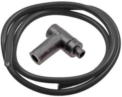 Zündkabel mit Zündkerzenstecker Schwarz passend für Piaggio NRG, TPH, Sfera, Zip, TGB Bullet, Yamaha Aerox, Peugeot Speedfight, Aprilia SR 50 & passend für Kymco – 100 cm, 7 mm, wasserdicht