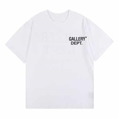 YANGSMEN T-Shirt A Maniche Corte Slim Fit Basic di Tendenza Estiva Girocollo per Uomo E Donna, T-Shirt A Maniche Corte Stampata in Bianco E Nero-Color-5||S