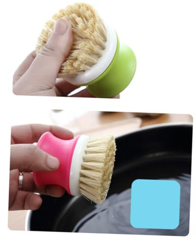 Anneome Natural Coconut Palm Pot Brush Dish Brush Palm for Kitchen Restaurant Random