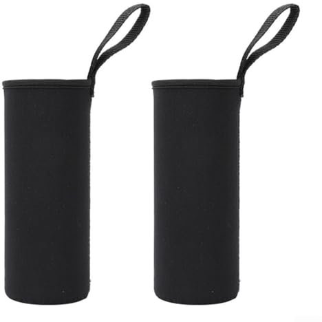 Juego de 2 bolsas de aislamiento para botella de agua, funda aislante para botella de agua, para deportes al aire libre, camping, senderismo y viajes (1000 ml, negro)
