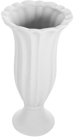 Garneck Vaso da Fiori da Cimitero in Ceramica Tipo Colonna Romana Grande Portafiori Stabile per Lapidi Esterno Supporto Commemorativo per Fioriere Giardino e Tombe