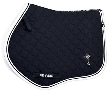 GemRebel Close Contact Rutschfestes Design Reitpad Feuchtigkeitsableitend Stoßdämpfend Englisch Schabracke für Pferde Schwarz