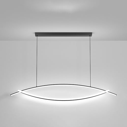 Modern LED, Dimmable Arch Black, Adjustable Height Luxury Led Pendant Light for High Ceiling Living Room, Bedroom, Dining Room, Kithcen Island