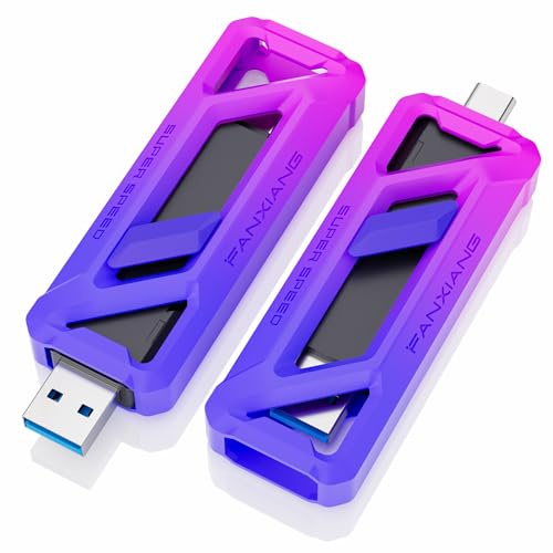 fanxiang PSSD 512GB, SSD Externo Portátil de Alta Velocidad 2050MB/s, Conector Deslizante USB-C 3.2 Gen2 y USB-A, Compatible con iPhone, Android, PC y Mac